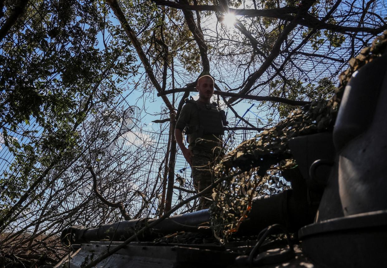 A soldier on the frontline in the Donetsk region (REUTERS)