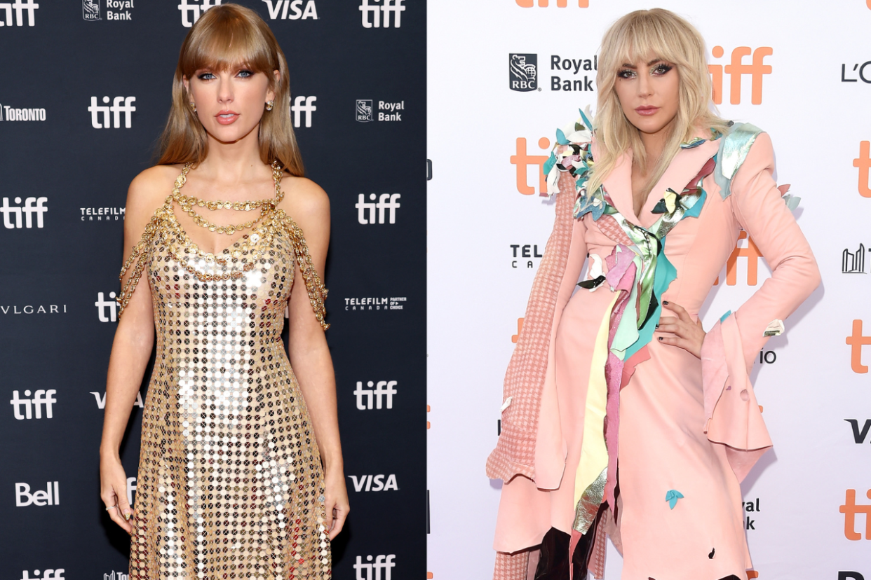 Taylor Swift and Lady Gaga sport two memorable looks from the Toronto International Film Festival. (Image via Getty Images)