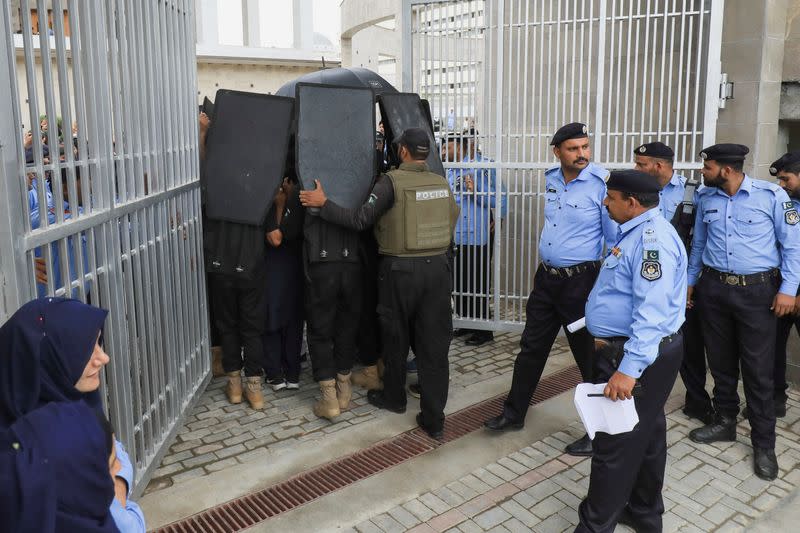 Pakistan's former PM Khan arrive at the High Court in Islamabad