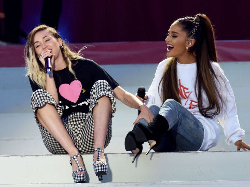 Miley Cyrus and Ariana Grande