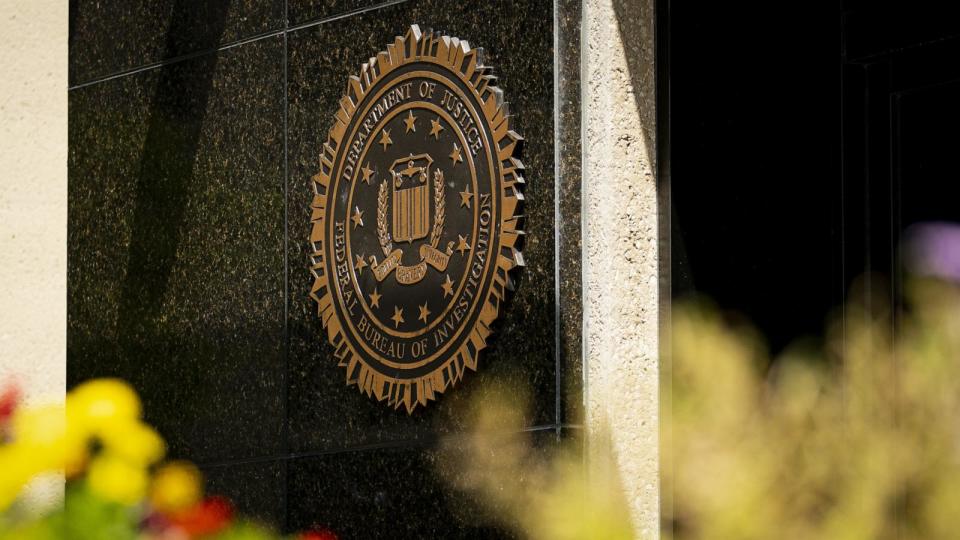 PHOTO: The Federal Bureau of Investigation (FBI) seal at its headquarters in Washington, D.C., Aug. 22, 2022. (Al Drago/Bloomberg via Getty Images, FILE)