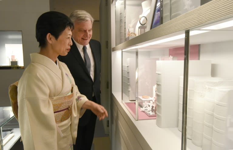 Dior president and CEO Sidney Toledano, guiding Japan's Princess Takamado around the firm's new Ginza Six store, says the country is a key market for "true luxury"