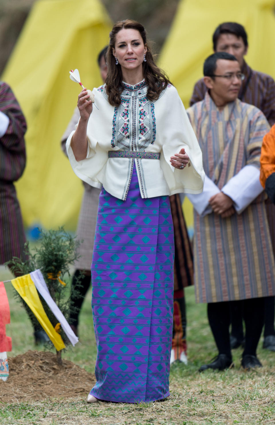 Wearing&nbsp;Paul &amp; Joe and a traditional Bhutanese skirt