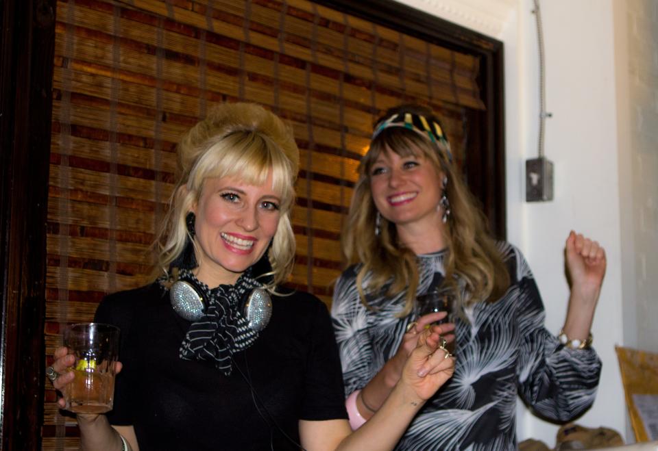 The Beehive Blondes: Hannah Stewart (left) and Jess James.