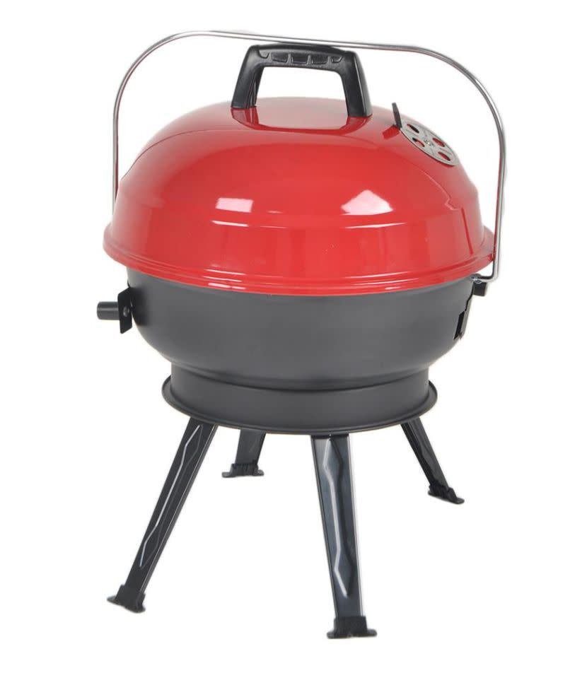 The warming rack on this charcoal grill can cook up to eight burgers at one time. With legs that fold up, you can take this grill to a picnic and camping. <br /><br /><strong><a href="https://go.skimresources.com?id=38395X987171&amp;xs=1&amp;url=https%3A%2F%2Fwww.homedepot.com%2Fp%2F14-in-Portable-Charcoal-Grill-in-Red-CBT1702HDR%2F301888944" target="_blank" rel="noopener noreferrer">Find it for $30 at Home Depot</a></strong>.