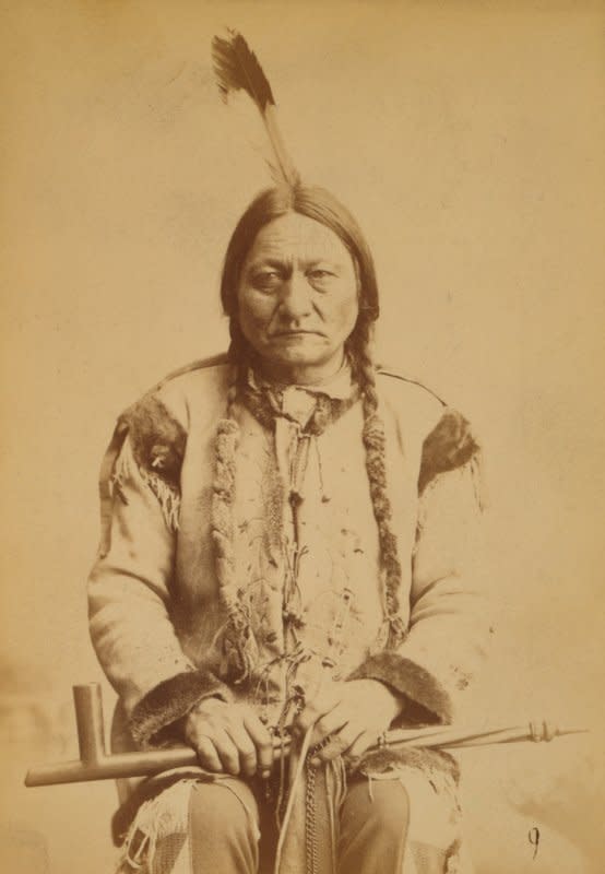 On December 15, 1890, Sioux Indian leader Sitting Bull was killed in a skirmish with U.S. soldiers along the Grand River in South Dakota. File Photo by Library of Congress/UPI