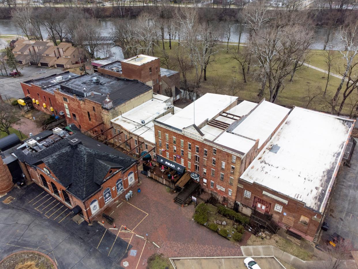 The Kamm and Schellinger Brewery building, part of the 100 Center complex shown here, is for sale in Mishawaka.