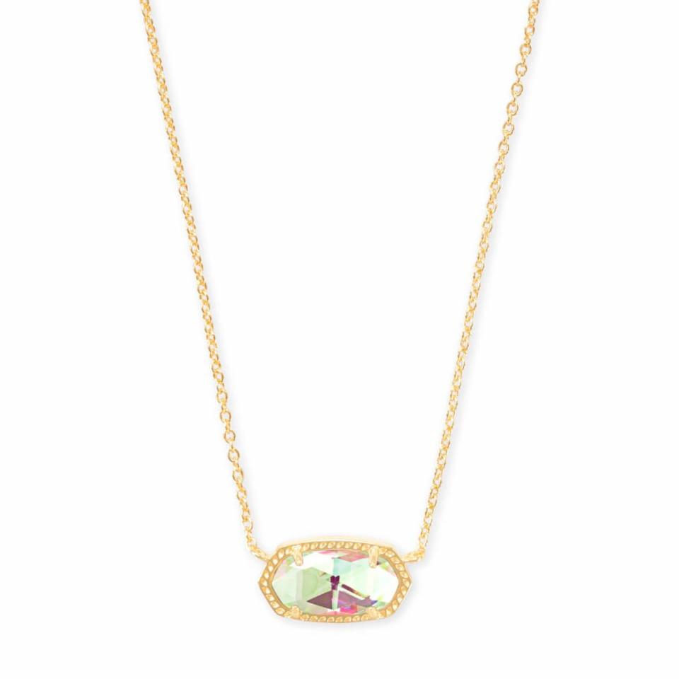 Elisa Gold Pendant Necklace in Dichroic Glass