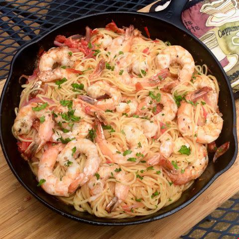 Grilled Shrimp with Fresh Tomato Sauce and Angel Hair Pasta | Photo by Bibi