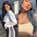 <p><strong>When:</strong> 15 April<br>Kylie Jenner is famed for changing her hair colour (or donning a plethora of wigs) every so often. And for this year’s Coachella, the new mum didn’t hold back and debuted a blue denim look. <em>[Photo: Getty]</em> </p>