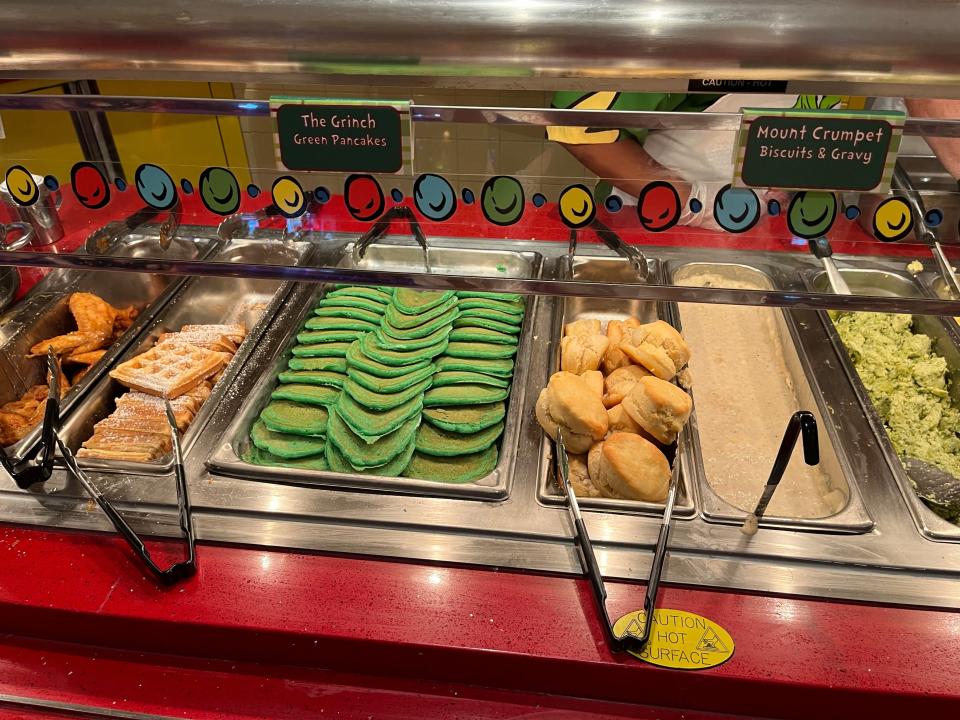 kids food at grinch holiday character buffet at universal