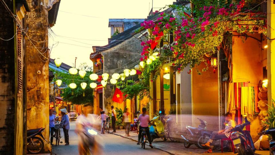 Streets of Hoi An, Vietnam at dusk