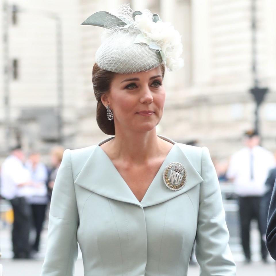 The Duchess of Cambridge, Kate Middleton, stepped out in a familiar name, Alexander McQueen, and favorite silhouette.
