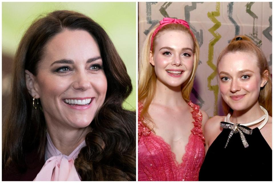 Kate Middleton and Elle and Dakota Fanning are distant cousins (Getty)