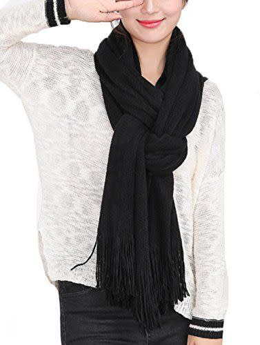 8) Black Tassel Scarf