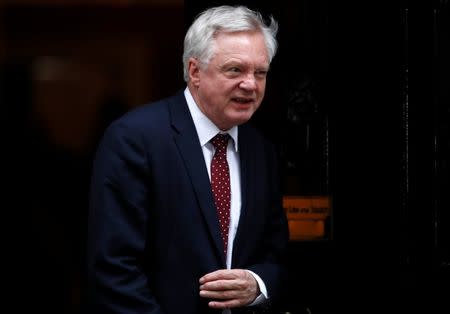 Britain's Secretary of State for Exiting the European Union David Davis leaves 10 Downing Street after a cabinet meeting, in London, June 27, 2017. REUTERS/Stefan Wermuth