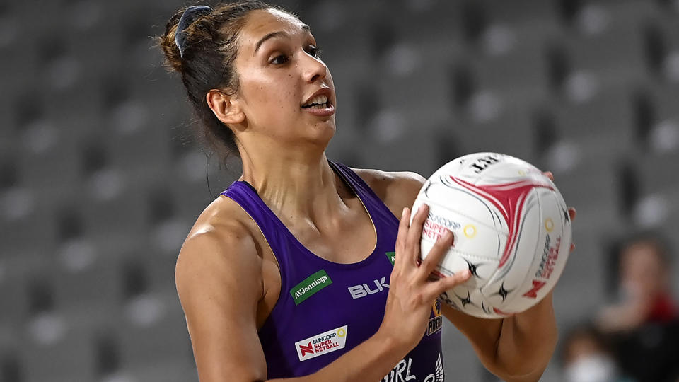 Jemma Mi Mi, pictured here in action for the Queensland Firebirds.