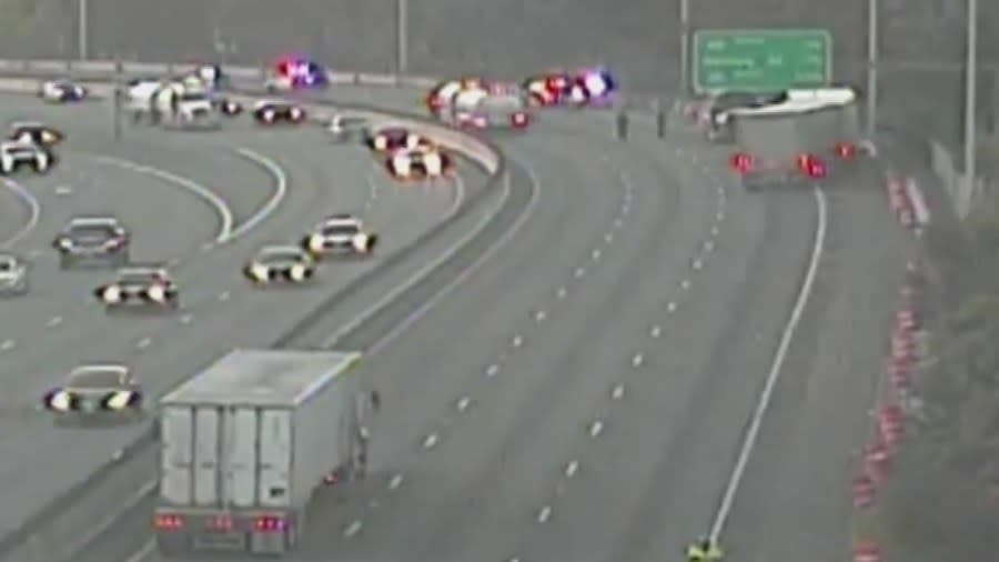 <em>A fatal crash blocked Interstate 84 eastbound on Friday June 14 (ODOT)</em>