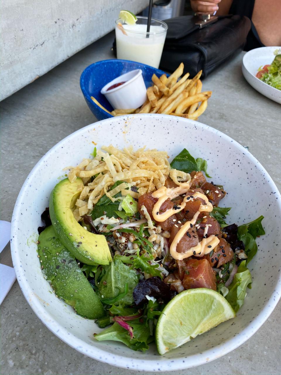 ahi-tuna poke bowl at Tommy Bahama Marlin Bar in palm springs california