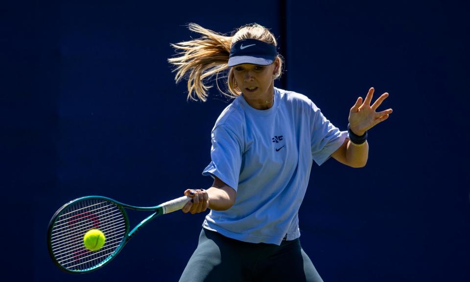 <span>Katie Boulter, here practising at Eastbourne, will be seeded at Wimbledon for the first time.</span><span>Photograph: Steven Paston/PA</span>