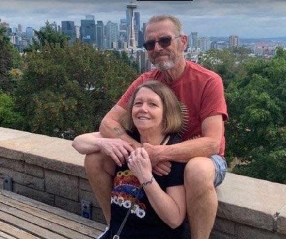 Terry Riddle, with his wife Patty, in Seattle.