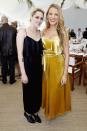 <p>Kristen Stewart wears Cushnie et Ochs dress and Freda Salvador shoes alongside Blake Lively at press luncheon for 'Café Society'</p>