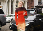 <p>Wearing an abundance of bright colors, <a href="https://people.com/tag/gigi-hadid/" rel="nofollow noopener" target="_blank" data-ylk="slk:Gigi Hadid;elm:context_link;itc:0;sec:content-canvas" class="link ">Gigi Hadid</a> lights up the streets of N.Y.C. on Feb. 28. </p>