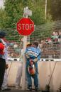 <b>BRITAIN 1994</b><br><br> Schumacher was shown the black flag for failing to serve a stop/go penalty. He ignored it, claiming later not to have seen it. The flag was withdrawn after Benetton explained the 'misunderstanding' and Schumacher served the penalty. The German was later handed a two-race ban and the team fined $500,000.