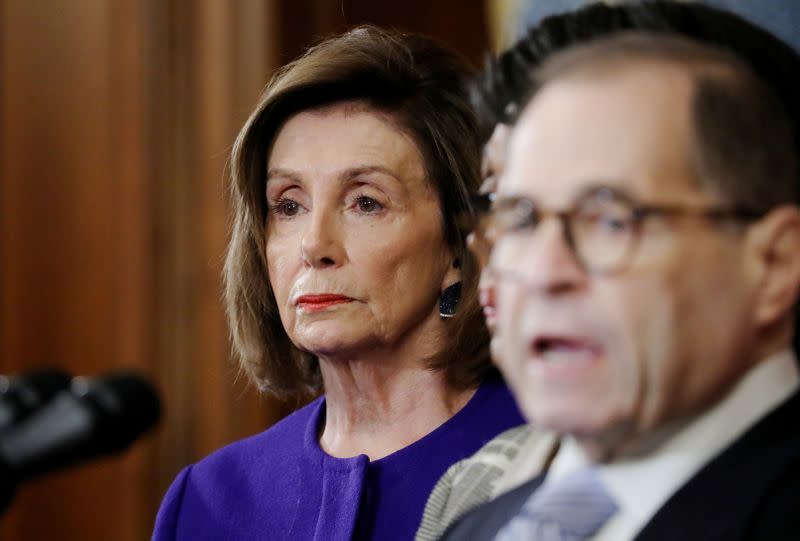 House Democrats announce articles of impeachment against President Trump on Capitol Hill in Washington