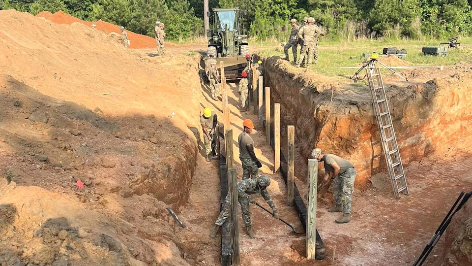 The recent construction of a trench at the Army's Fort Moore comes amid the extensive use of trenches in actual combat in Ukraine.