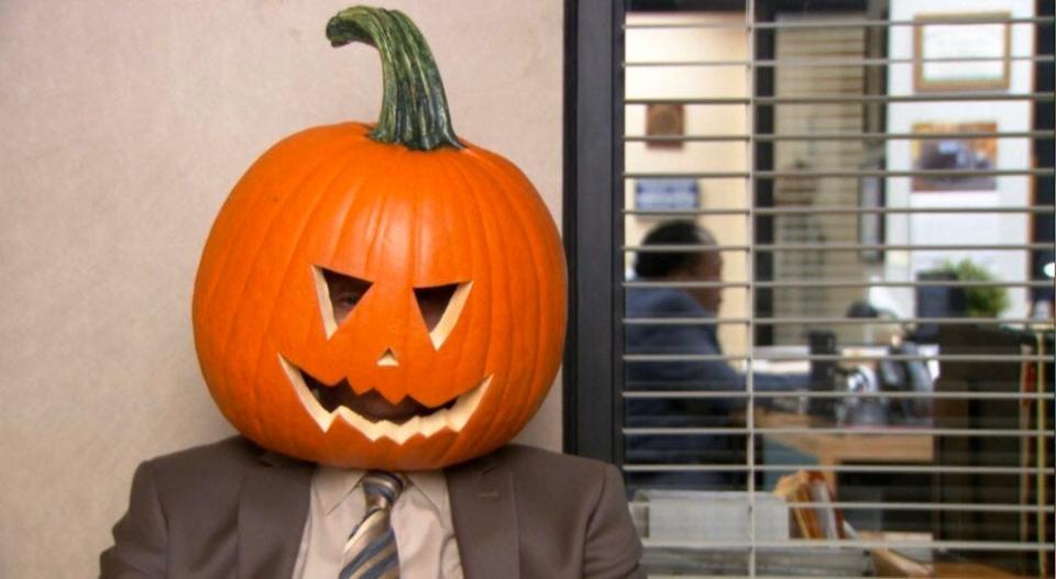 the office halloween pumpkin head