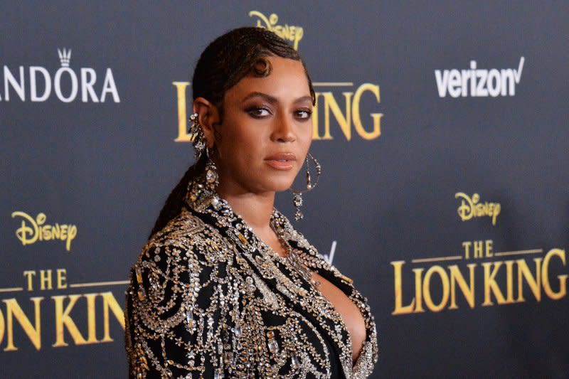 Beyoncé attends the Los Angeles premiere of "The Lion King" in 2019. File Photo by Jim Ruymen/UPI