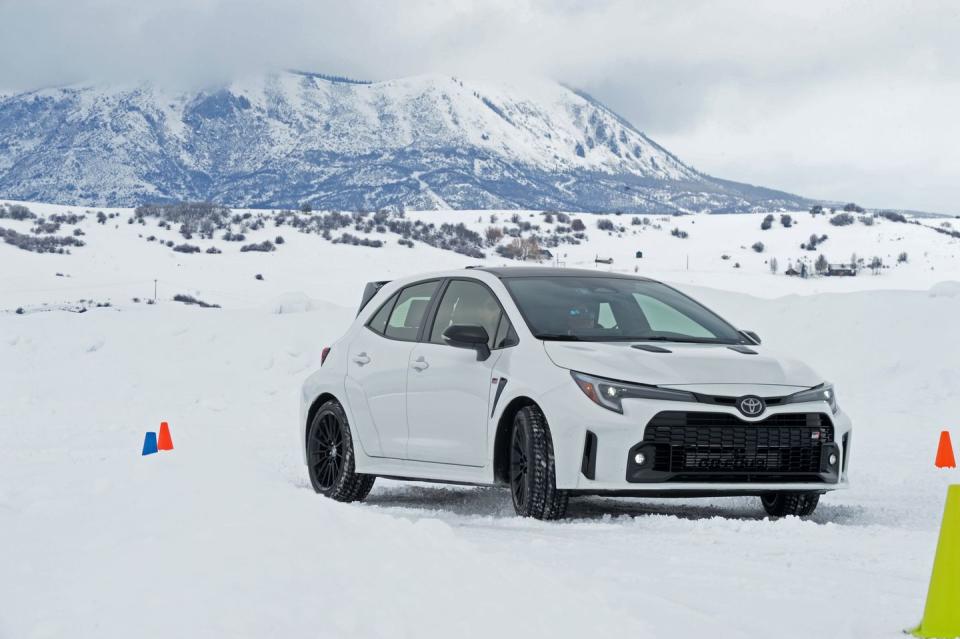 toyota gr corolla at bridgestone winter driving school ice track