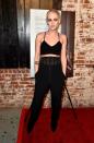 <p>Kristen Stewart<span class="redactor-invisible-space"> wore an A.L.C crop top and corseted trousers by Sally Le Pointe to attend the 'Personal Shopper' LA premiere.</span></p>