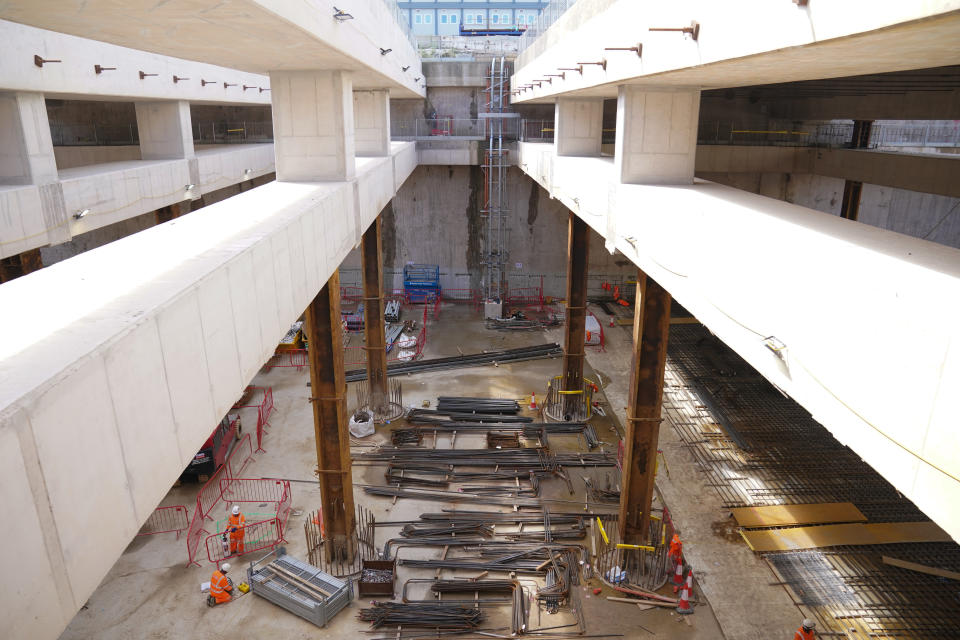 A general view during a tour of the HS2 site at Old Oak Common station in west London. Picture date: Thursday August 10, 2023. PA Photo. See PA story RAIL HS2. Photo credit should read: Lucy North/PA Wire