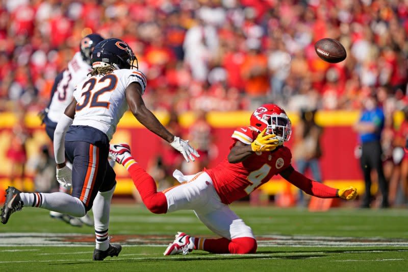 Kansas City Chiefs wide receiver Rashee Rice (R) scored in four of his last seven games. File Photo by Jon Robichaud/UPI