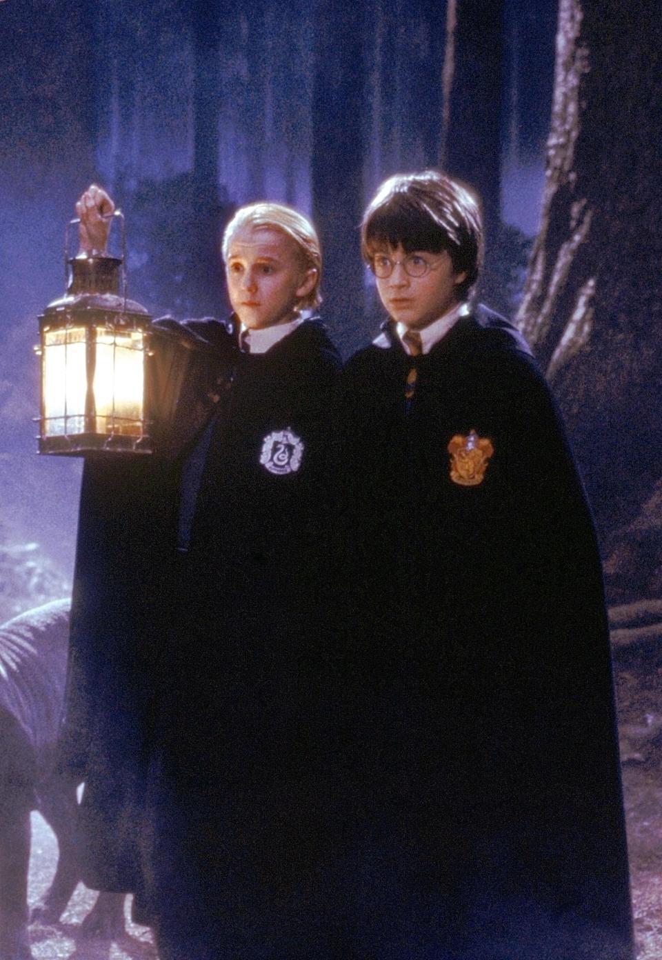 Tom Felton, left, appeared alongside Daniel Radcliffe in 2001's "Harry Potter and the Sorcerer's Stone."