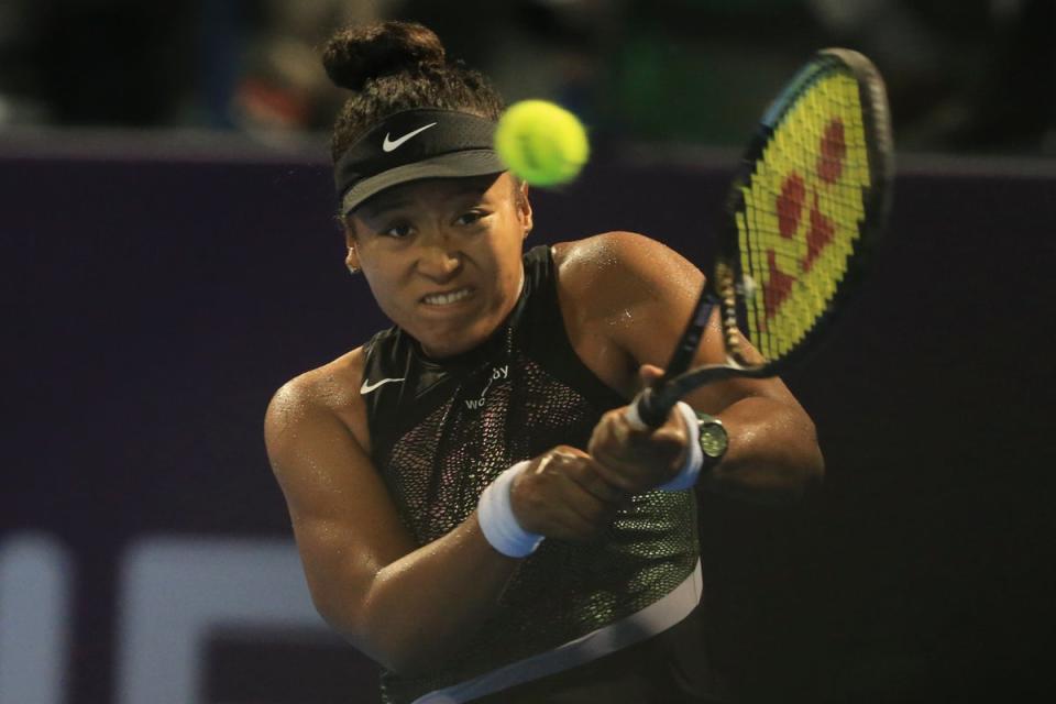 Naomi Osaka defeated Petra Martic in straight sets at the Qatar Open (AP)