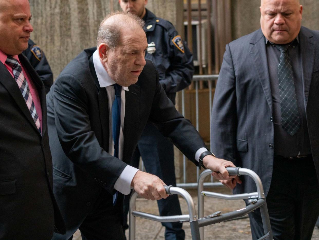 Movie producer Harvey Weinstein arrives at criminal court on 11 December 2019 in New York City: Getty