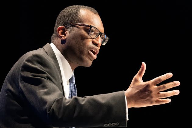 Chancellor of the Exchequer, Kwasi Kwarteng delivers his keynote speech to party members at the annual Conservative Party conference in Birmingham. (Photo: Stefan Rousseau via PA Wire/PA Images)