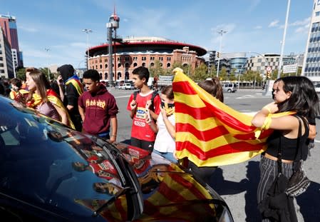 Students' protest in Barcelona