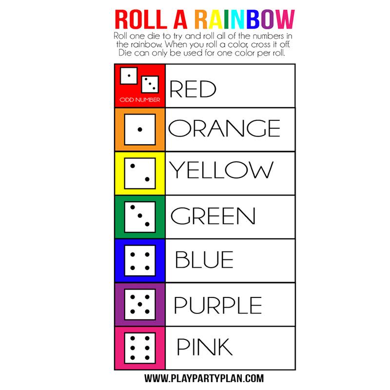 roll a rainbow dice game