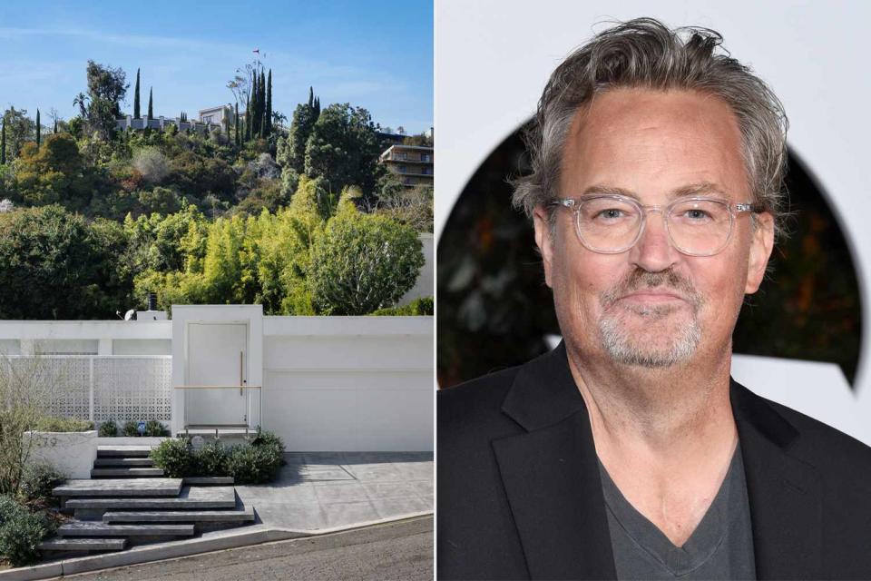 <p>Christopher Amitrano; Gregg DeGuire/FilmMagic</p> Matthew Perry (right) and his Hollywood Hills home in Los Angeles (left)