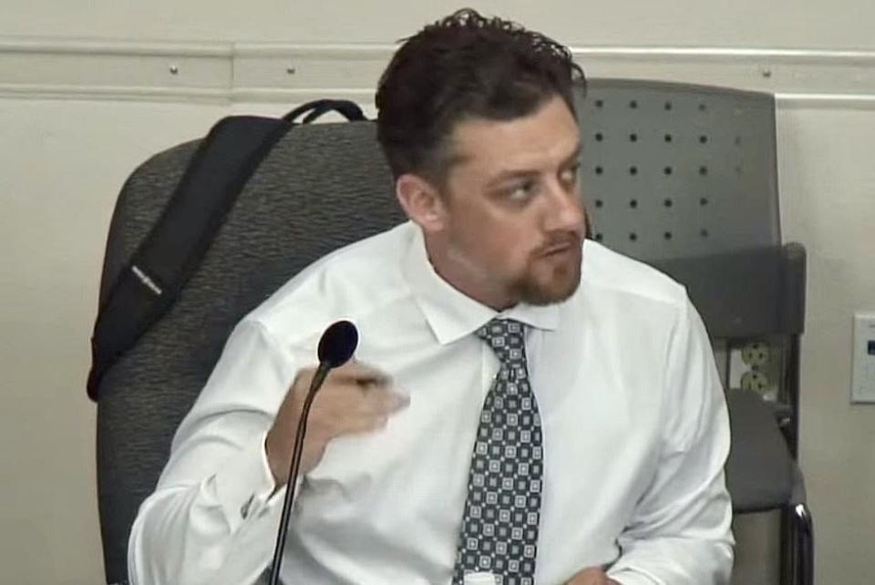 El Paso Ethics Review Commissioner Ryan Woodcraft, a candidate for the El Paso County Commissioners Court Precinct 1 seat, speaks during an ethics hearing July 19, 2023. Woodcraft is currently running against Jackie Arroyo Butler in the Commissioner Court race.