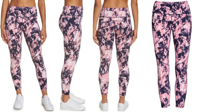 Sweaty Betty Power 7/8 Workout Leggings - Pink Tie Dye Print