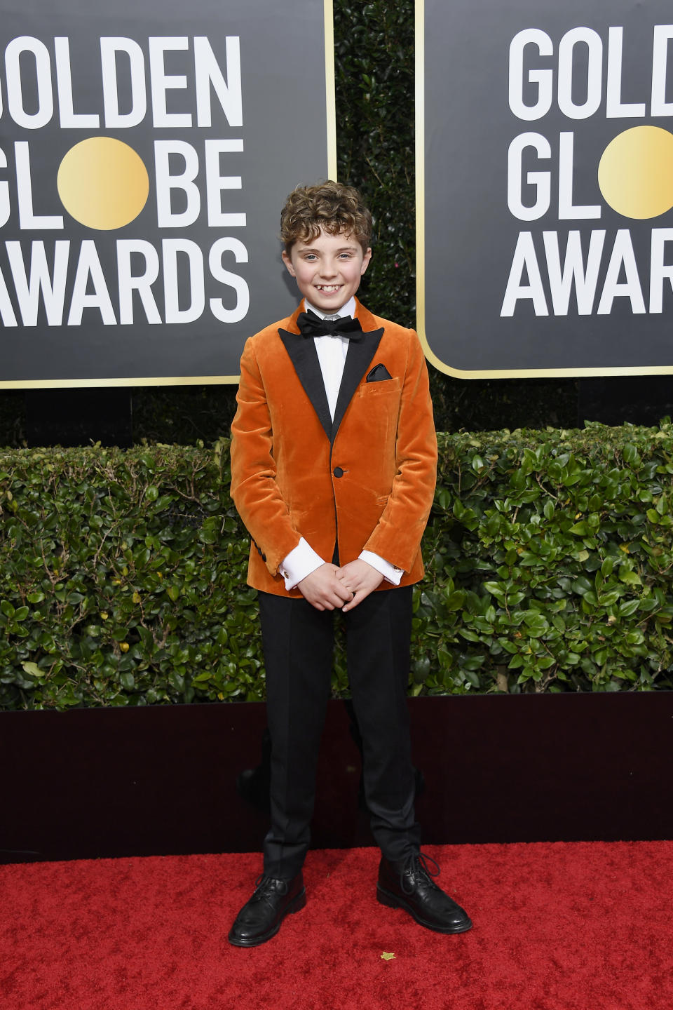 BEVERLY HILLS, CALIFORNIA - JANUARY 05: 77th ANNUAL GOLDEN GLOBE AWARDS -- Pictured: Roman Griffin Davis arrives to the 77th Annual Golden Globe Awards held at the Beverly Hilton Hotel on January 5, 2020. -- (Photo by: Kevork Djansezian/NBC/NBCU Photo Bank via Getty Images)