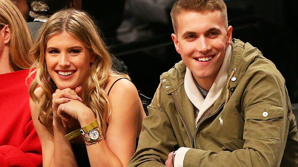 Genie Bouchard attended a game with her Twitter date John Goehrke. (Photo by Mike Stobe/Getty Images)