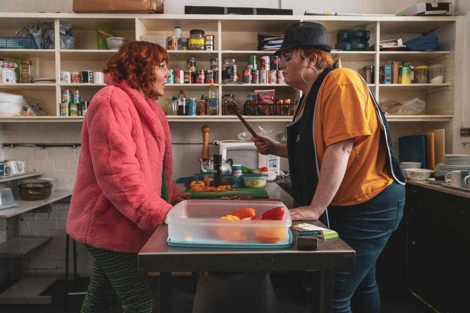 Adams (right) with Sophie Willan in ‘Alma’s Not Normal' (BBC/Expectation/Matt Squire)