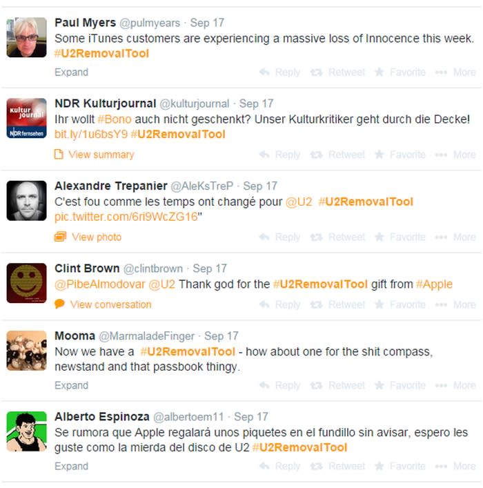 U2 Removal Tool Twitter Comments
