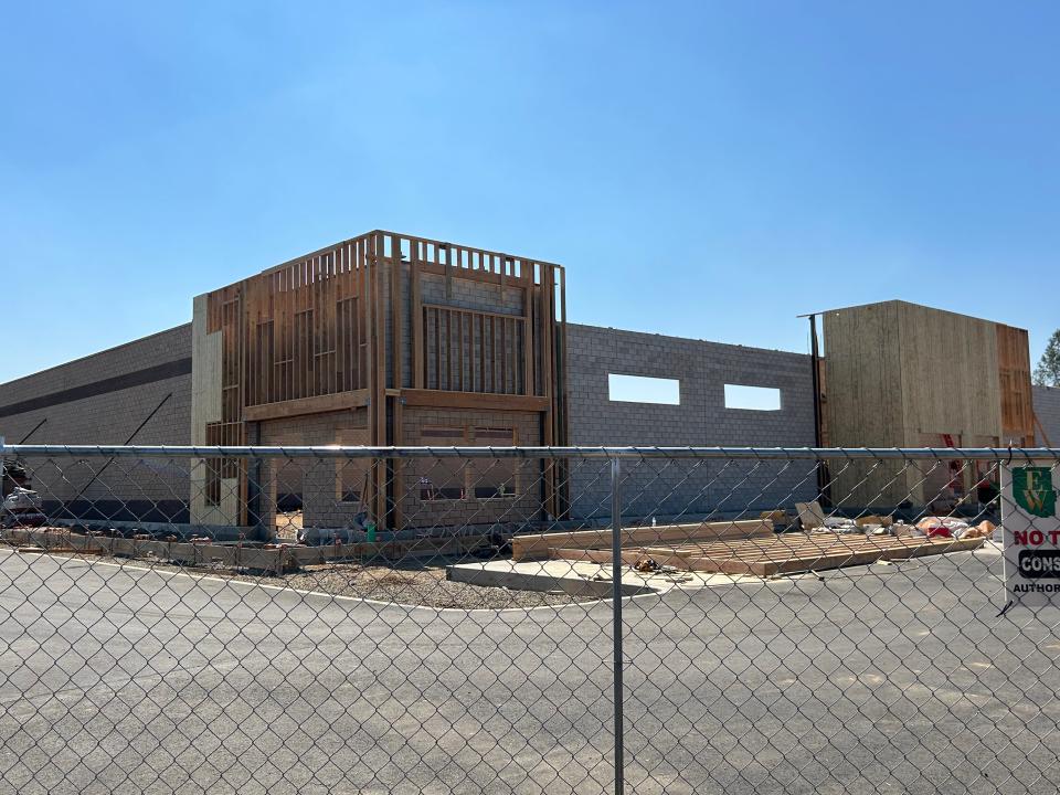 The new Holiday Foods grocery store is under construction at the Holiday Marketplace shopping center in east Redding on July 25, 2024.